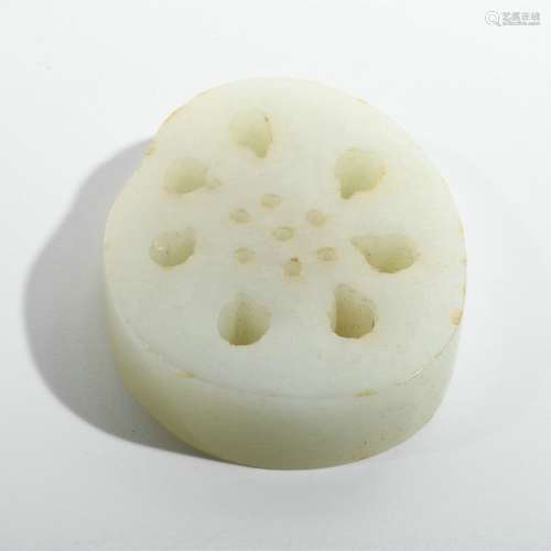 chinese white jade lotus root ornament