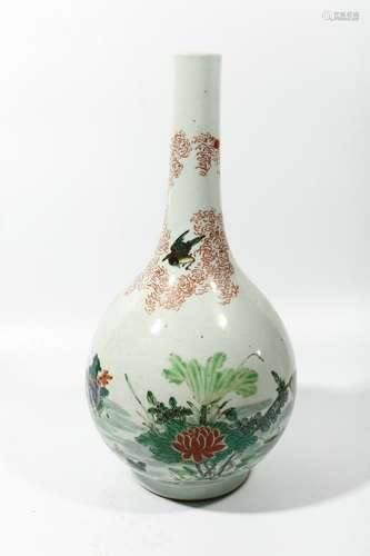 chinese famille rose porcelain bottle vase