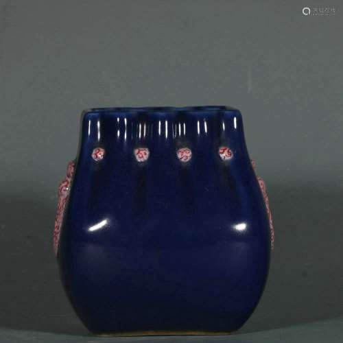 chinese blue glazed porcelain water pot