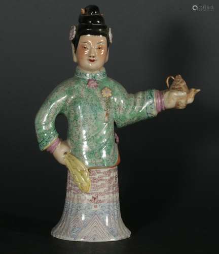 chinese famille rose porcelain figure