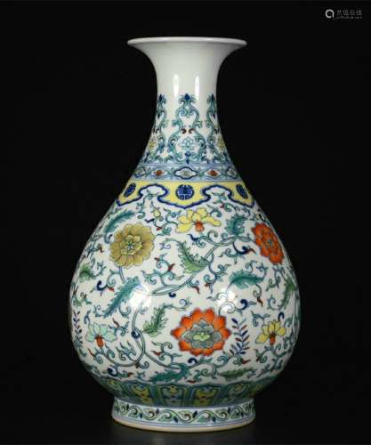 chinese doucai porcelain pear shaped vase