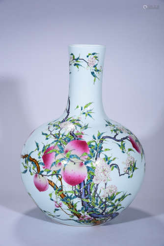 chinese famille rose porcelain globular vase