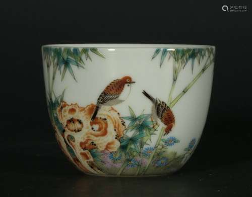 chinese famille rose porcelain cup