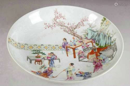 chinese famille rose porcelain large plate