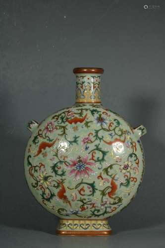 chinese famille rose porcelain moonflask