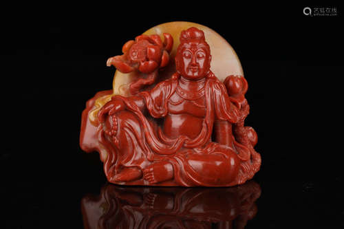 chinese red tianhuang stone  guanyin