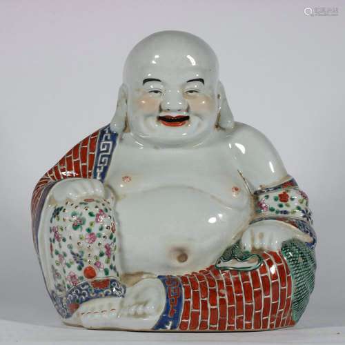 chinese famille rose porcelain maitreya buddha