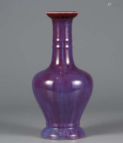 chinese flambe glazed porcelain vase