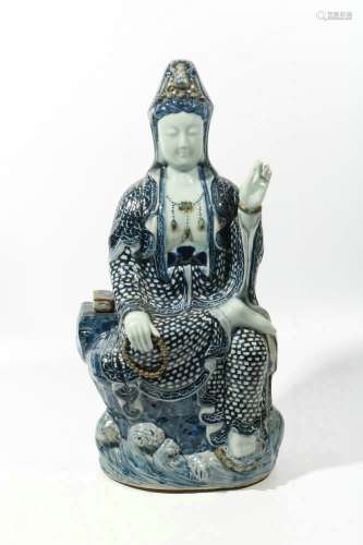 chinese celadon porcelain guanyin statue