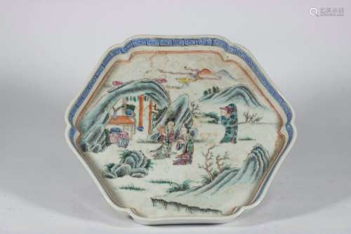 chinese famille rose porcelain tea plate