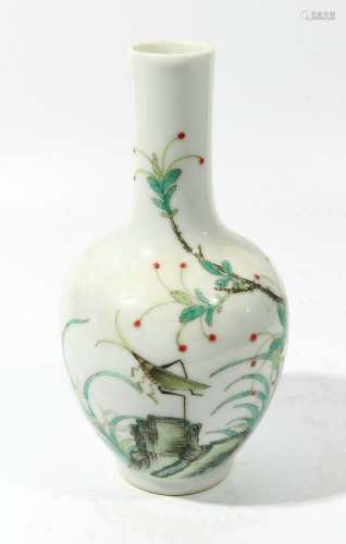 chinese famille rose porcelain cricket vase