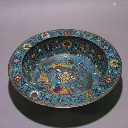 chinese cloisonne bronze basin