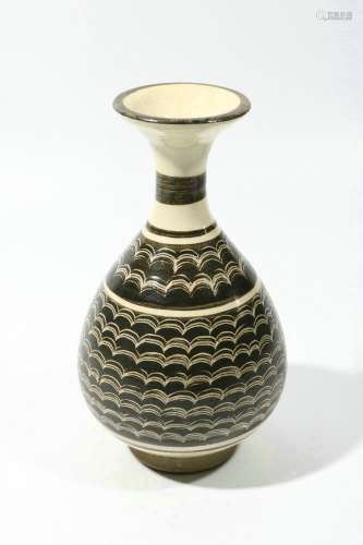 chinese cizhou kiln porcelain pear shaped vase