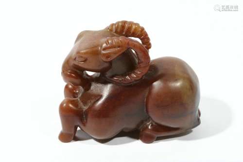 chinese agate goat ornament