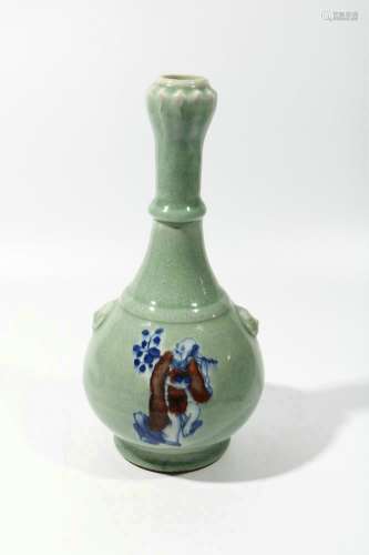 chinese celadon glazed porcelain garlic-head vase