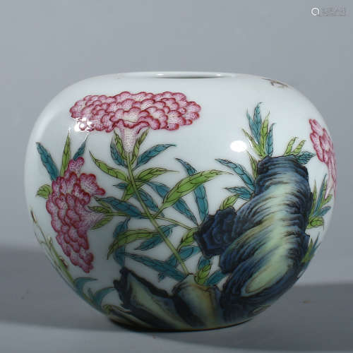 Qing Yongzheng enamel flower pattern water bowl