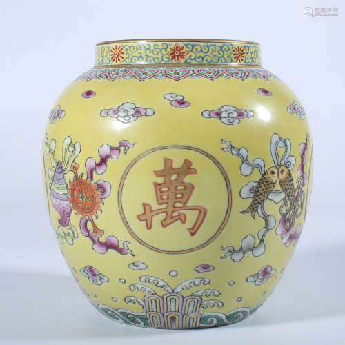 Qing Dynasty Kangxi pastel jar