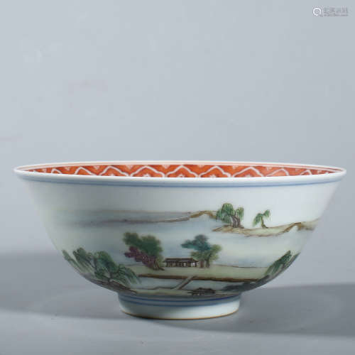 Ten picture bowl with Pastel Color in Jiaqing of Qing Dynast...