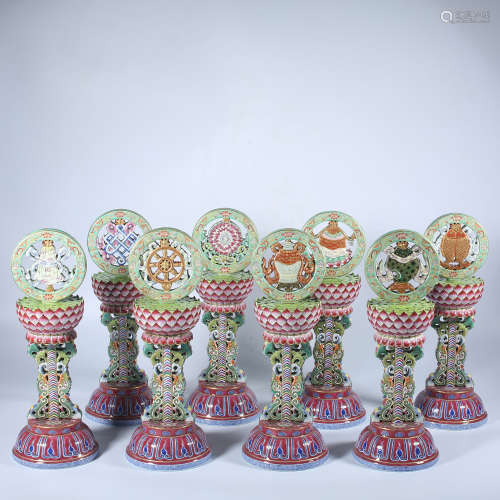 A set of Qing Dynasty Qianlong pastel donors