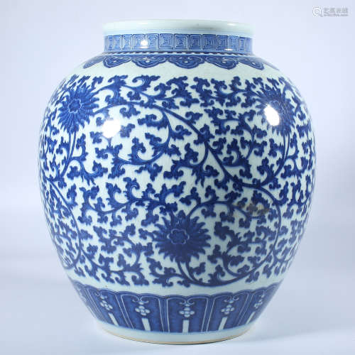Qing Dynasty Qianlong blue and white jar