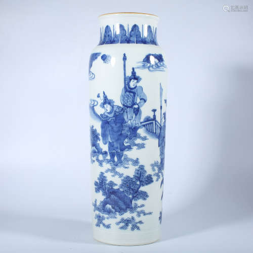 Blue and white mallet bottles in Qing Dynasty
