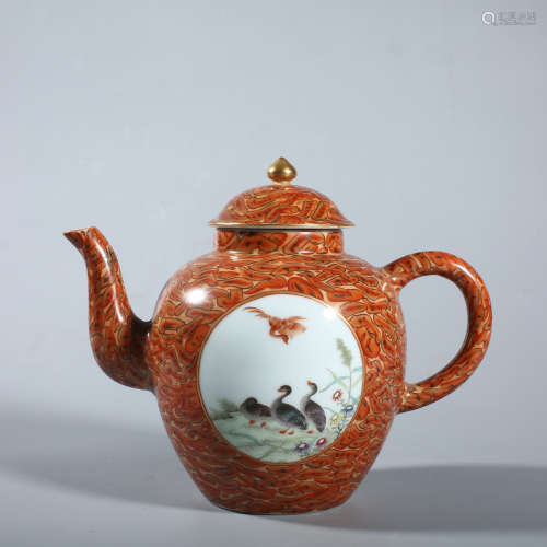 Qing Qianlong stone glazed pot