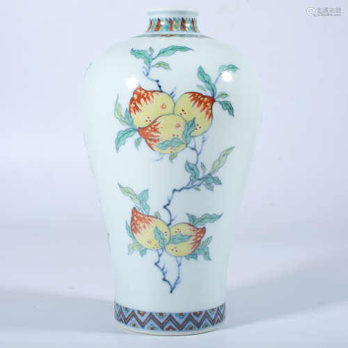 Yongzheng doucai plum vase in Qing Dynasty