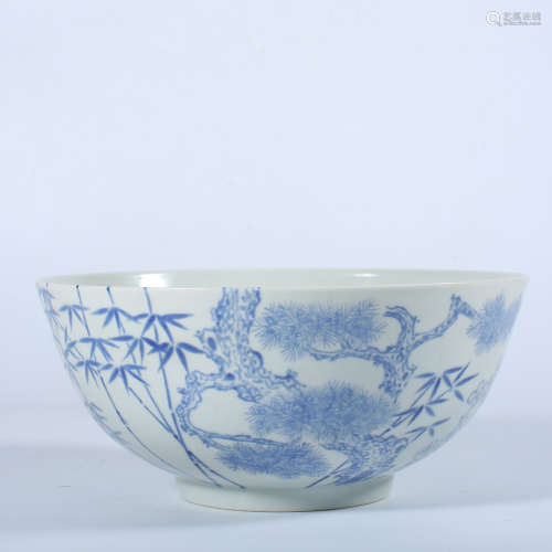 Qing Dynasty Xuantong blue and white bowl