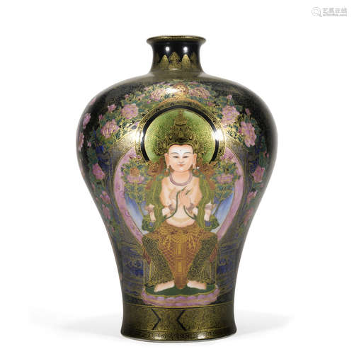 A enamel 'figure' vase