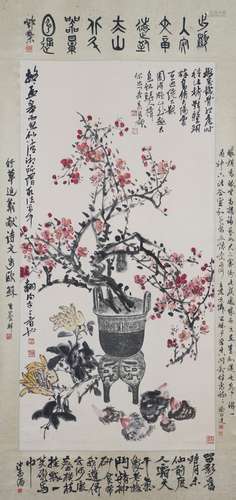 A Wu changshuo's flowers painting