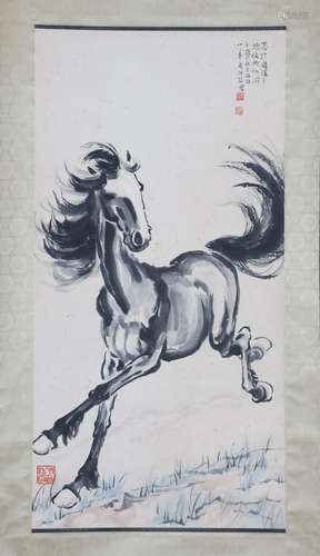 A Xu beihong's horse painting