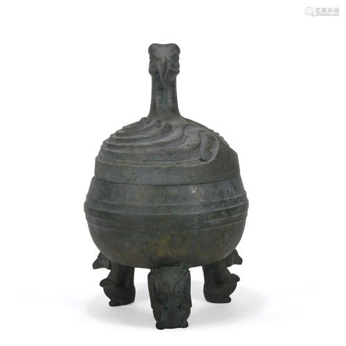 A bronze censer