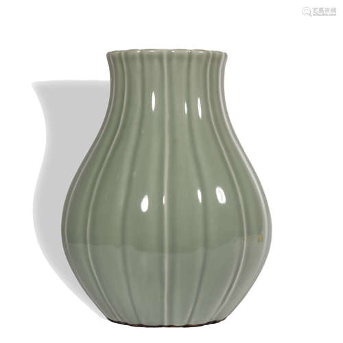 A celadon-glazed vase