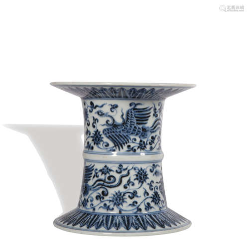 A blue and white vase