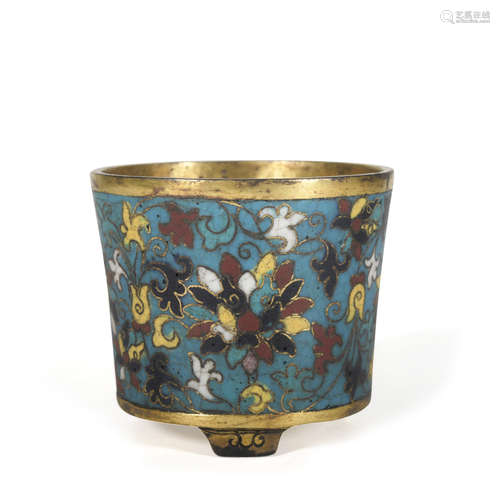 A Cloisonne enamel censer