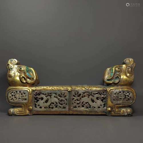 Han  Dynasty - bronze gilt jade pillow