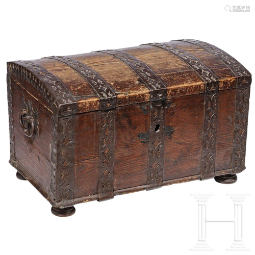 A German iron-bound chest, 18th century