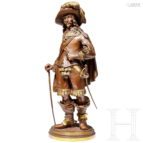 A bronze figure of an English cavalier in the style of