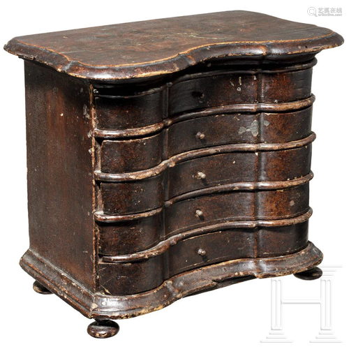 A German miniature chest of drawers, 2nd half of the