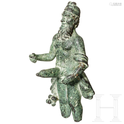 A Roman bronze statuette of Priapus, 2nd - 3rd century