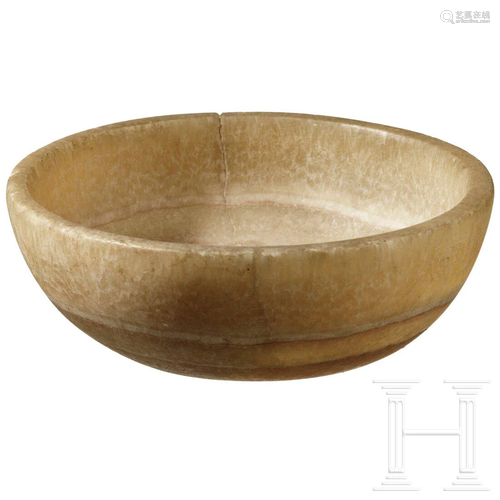 An Egyptian or Near Eastern alabaster bowl, 2nd - 1st