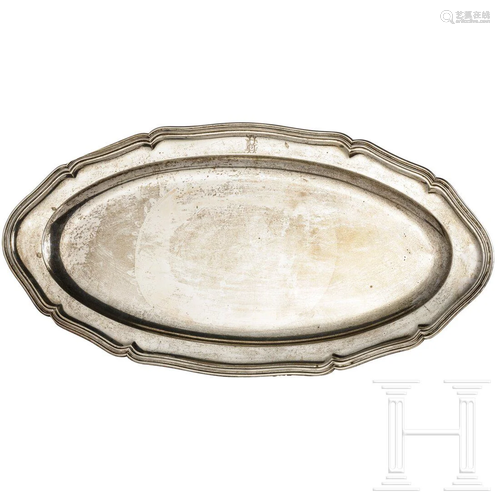 A large German silver tray, Leipzig, Strube & Sohn,