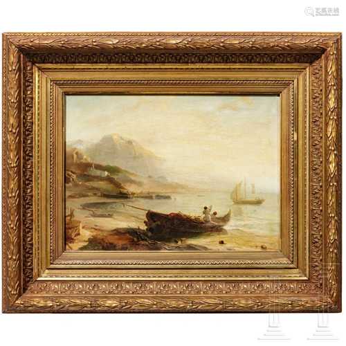 Friedrich Loos - an Italian coastal landscape, German,