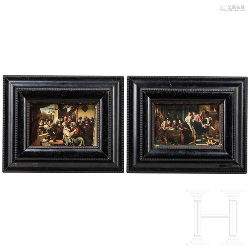 A pair of small Flemish paintings in the manner of Jan