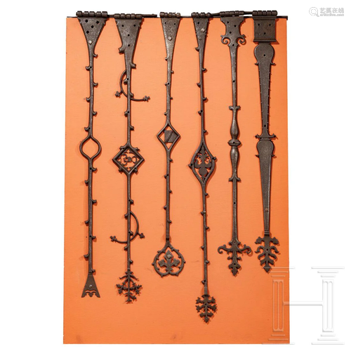 Iron hinge bands from a French chest, 16th century