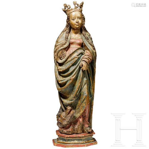 A Carinthian late Gothic sculpture of St. Margaret,