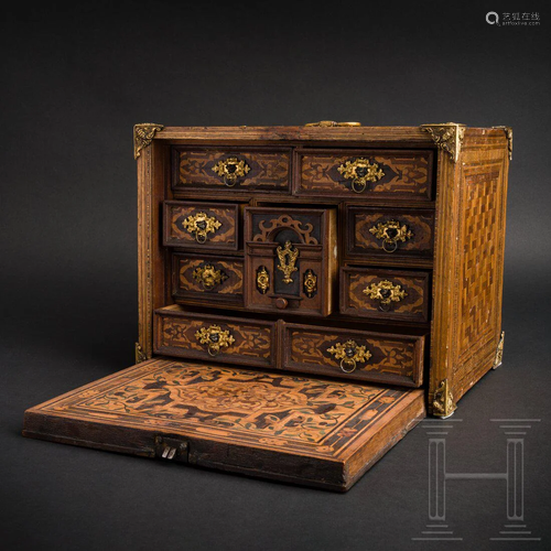 A fine South German Renaissance cabinet case with straw