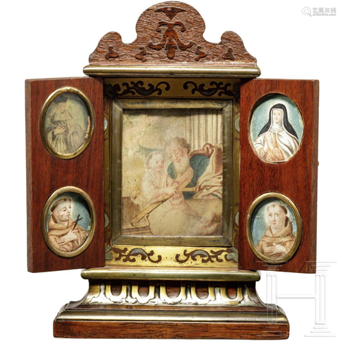 A small South German travelling altar decorated in