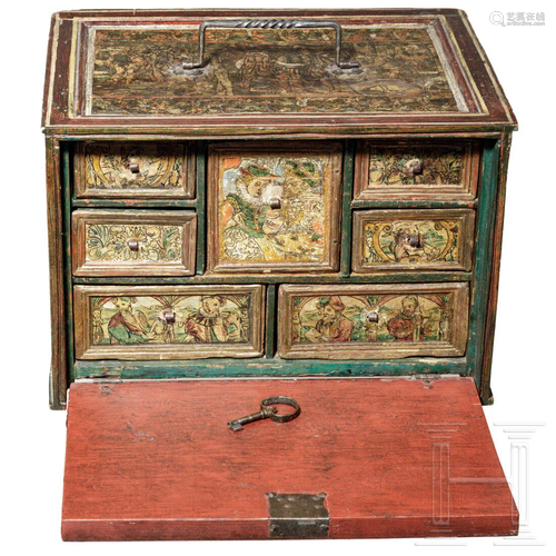 A Nuremberg Renaissance casket with printed decor,