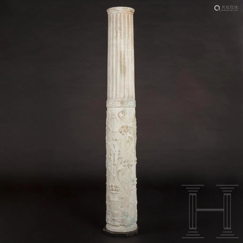 A carved Italian Renaissance marble pillar, 16th